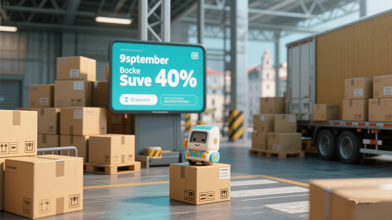 Air freight rates and on-time delivery rates for Lisbon-bound gadgets, showing 40% savings for September bookings vs. October rush.