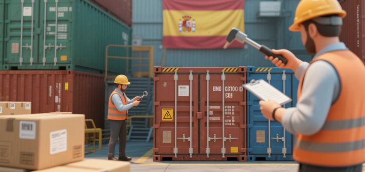 Técnico inspeccionando sensores electrónicos en fábrica de Shenzhen antes de su envío a Europa